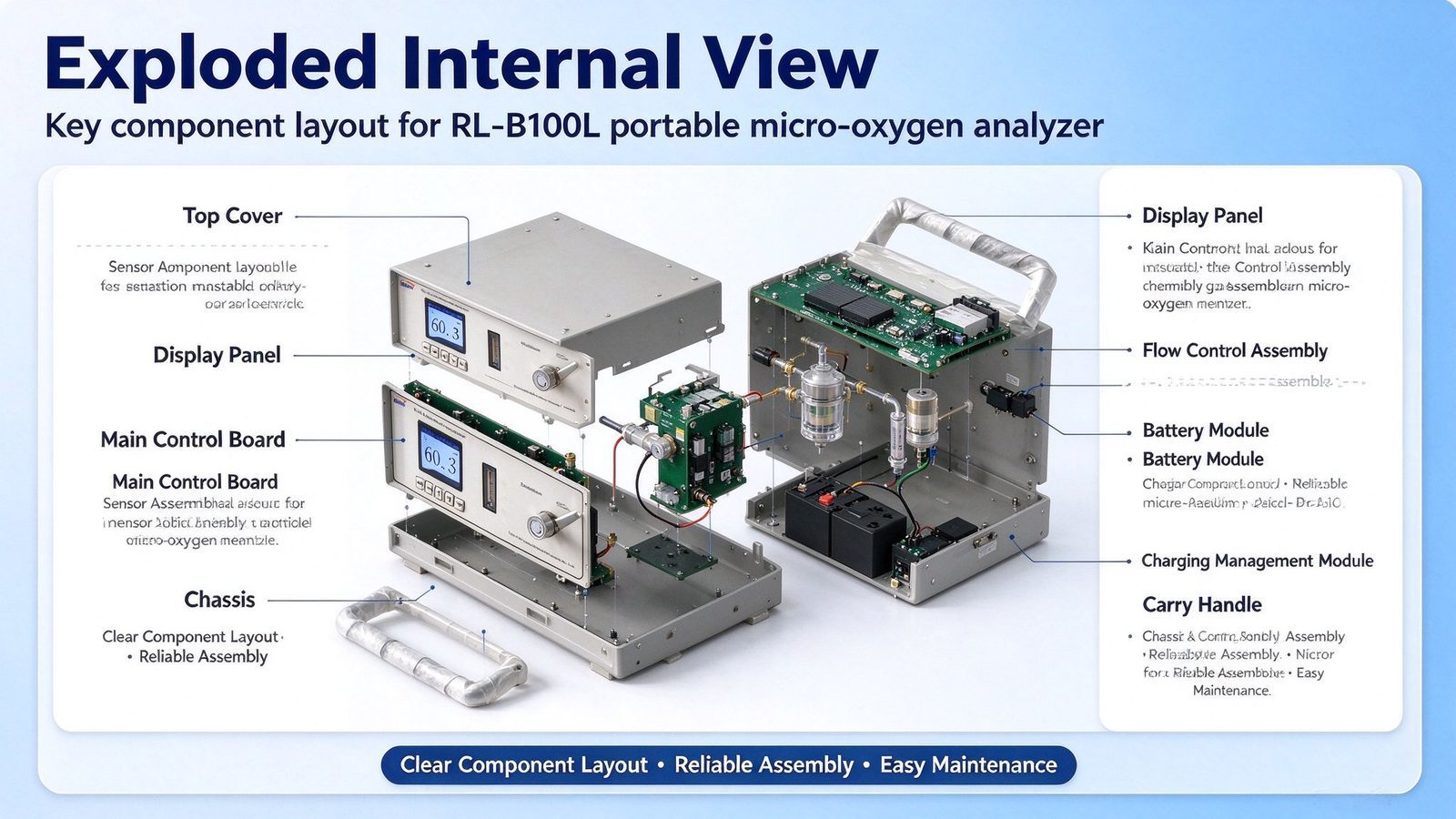 Portable O2 Gas Purity Analyzer High Accuracy Electrochemical Oxygen Analyzer