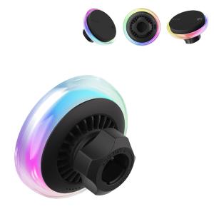Silent Cooling Fan Iphone Car Charger With Crystal Texture And Multiple Lighting