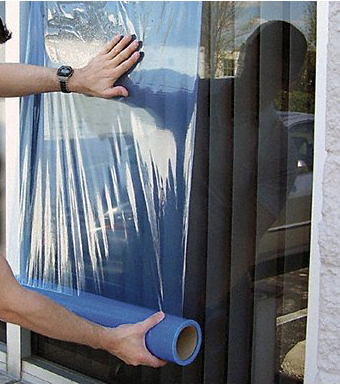 Temporary Window Glass Adhesive Protective Film In 100mm - 1800mm Width