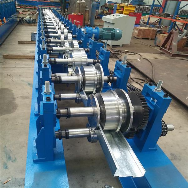 Notch Punching Steel Door Frame Roll Forming Machine With 45 Degree Cut