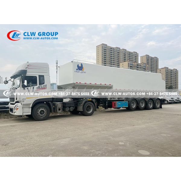 4-Axle Bulk Feed Semi Trailer with High Payload Capacity and Automated Unloading System for Efficient Feed Transport