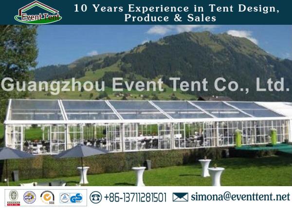 Fire Resistant Clear Span Tent White Windproof pvc marquee With VIP Cassette Flooring
