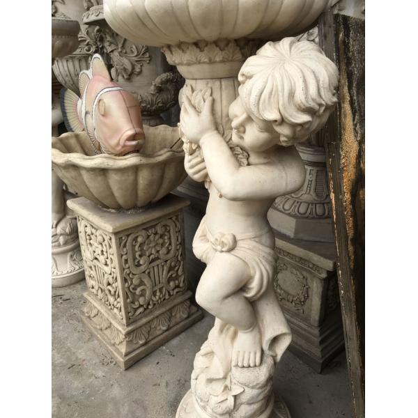 White Resin Fairy Garden Ornaments , European Style Cast Iron Flower Pots