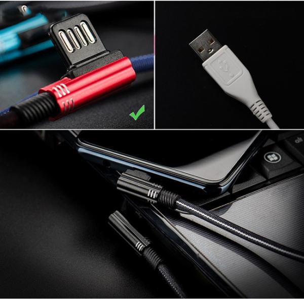 Type C Micro Braided 2.4A USB 2.0 Charging Cable 1m