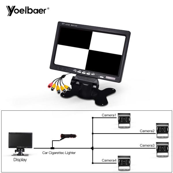 Digital Rearview System With Night Vision Camera And 7 Inch TFT LCD Reverse Rear View Car Monitor