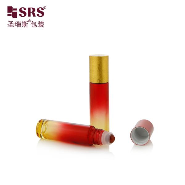 BLPM-10ml 100% No Leakage Thick Wall Mould Dark Blue Glass Roller Bottle With Gemstone Ball For Serum Cosmetic Packaging