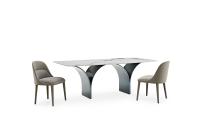 Conjunto de sala de jantar de pedra sinterizada elegante, por atacado, mesa de jantar simples, retângulo, mesa de jantar de mármore.