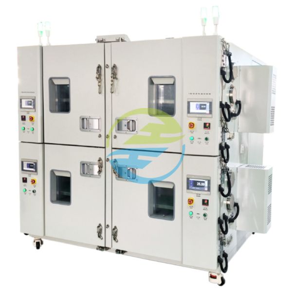 Dual-Layer Four-Chamber Programmable High and Low Temperature Test Chamber for Automotive Components, Electronics and Industrial Reliability Testing