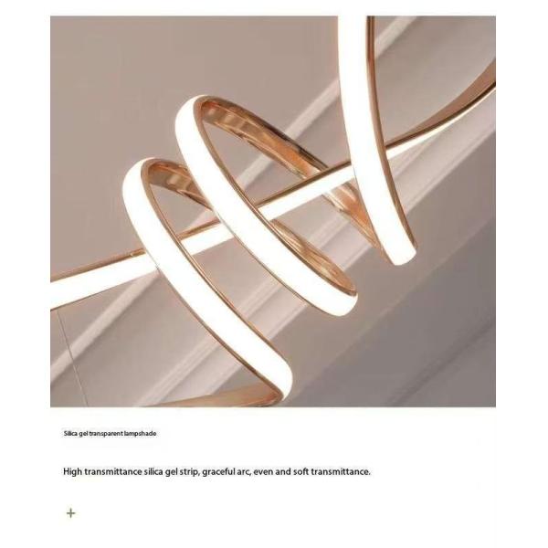 Nordic New Design Colored Pendant Light Restaurant Suspended Pendant Lamp Modern Art Twisted Design Creative Wave LED Chandelier