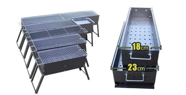Fogo de campo de aço inoxidável de metal sob medida Forno de churrasco Grill de churrasco acabamento não revestido 54*21*23cm