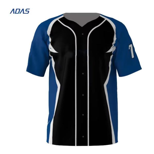 Gradient Color Youth Sublimated Team Baseball Jerseys Tops Spangle Embroidery Breathable