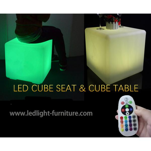 RGB Plastic LED Cube Seat Illuminated Night Club Furniture With Remote Control