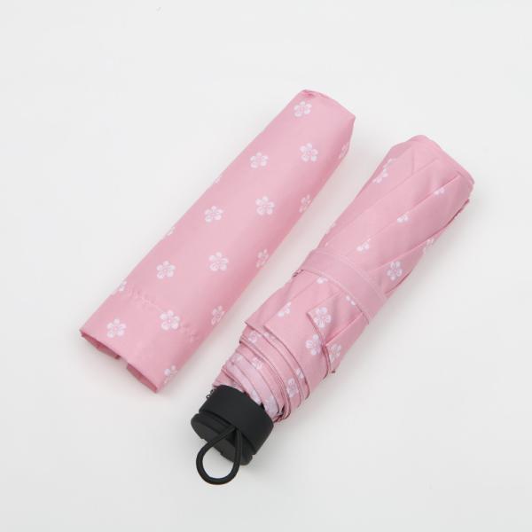 Pink And White Uv Blocker Travel Umbrella , Custom Folding Sun Umbrella