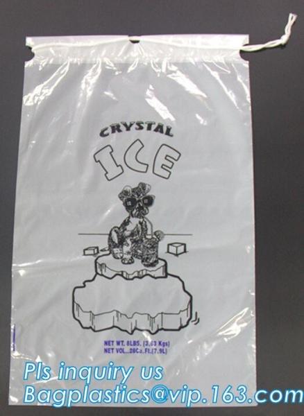 BIO-DEGRADABLE, Commercial Ice Bags, Poly Ice Bags, Metallocene Bags, Plastic Twist Tie Ice Bags, Customized Retail Ice
