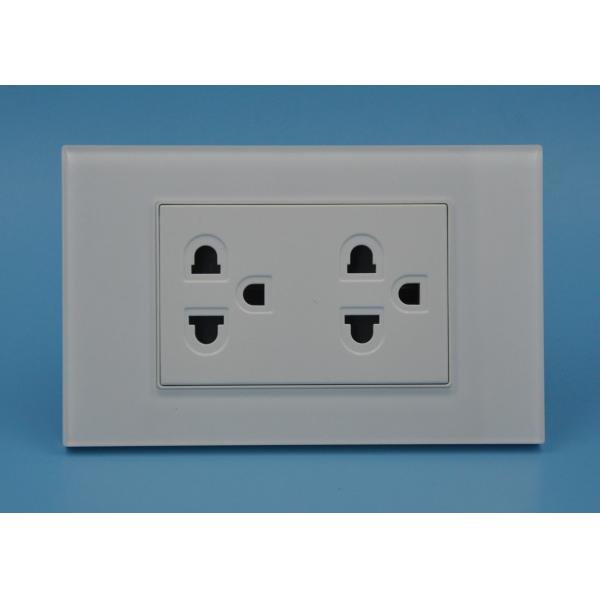 Duplex Electrical Socket Outlet Silver Contact , Double Switched Socket Outlet