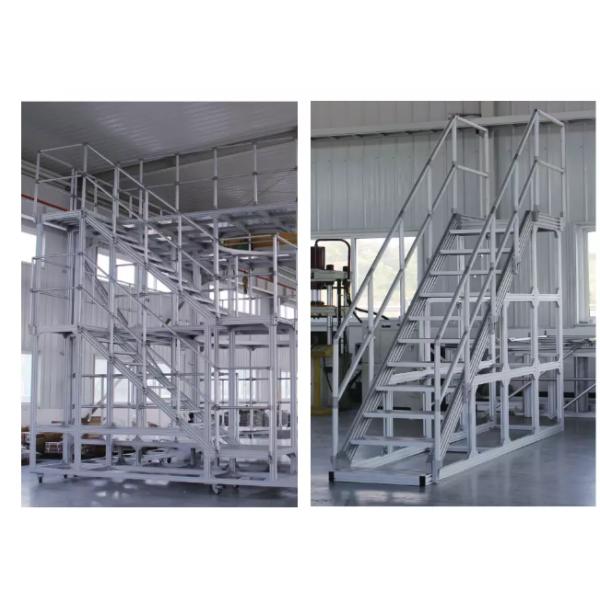 Silver Aluminum Aerial Work Platform , Folding Scaffold Platform 500KG