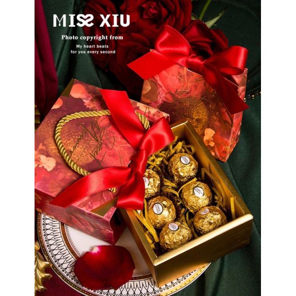 Gelebor Pantone Cardboard Shopping Bag Love Wedding Gift Bag for Candy