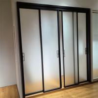 China Fábrica personalizar interior moderno preto Slim Quadro de alumínio Interior porta de vidro deslizante