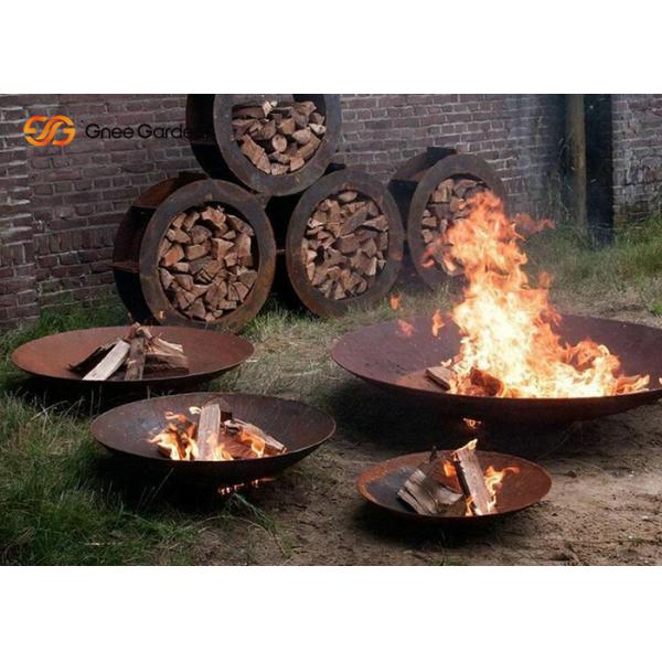 Outdoor Fire Pit 100cm 80cm Diameter Metal Sphere Leaf Design Fire Pits