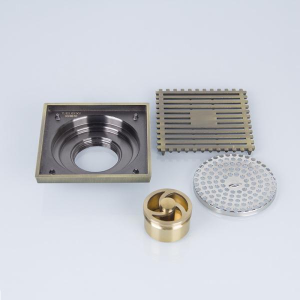 Bathroom Self Sealed Deodorant 9.3mm Brass Floor Drain