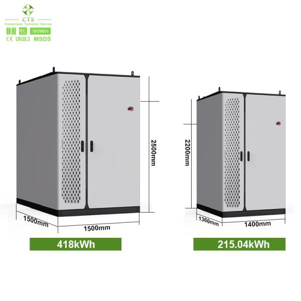 Solar Commercial Energy Storage Battery System 215kWh 418kWh AC Voltage 400V High Voltage