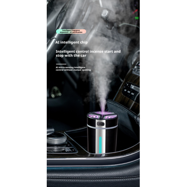 300ml Capacity Ultrasonic Car Humidifier With AI Scent Spray 36db Noise Level