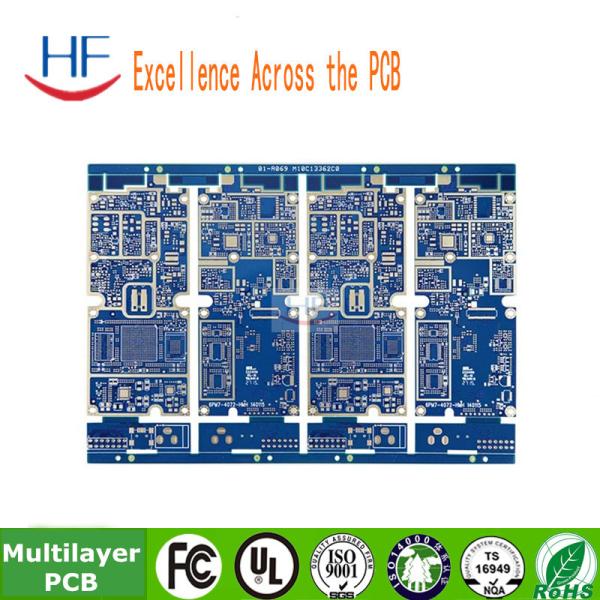 Blue Multilayer PCB Fabrication Ceramic 8 Layer 1.6MM Double Sided