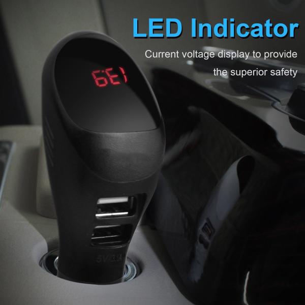 2 USB Port  Smart Car Charger With Ionic Air Cleaner Ionizer , Car Air Purifier