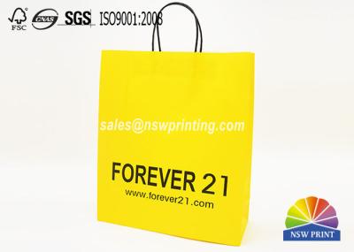 Varnishing White Craft Custom Paper Shopping Bags With Pantone Color Printing