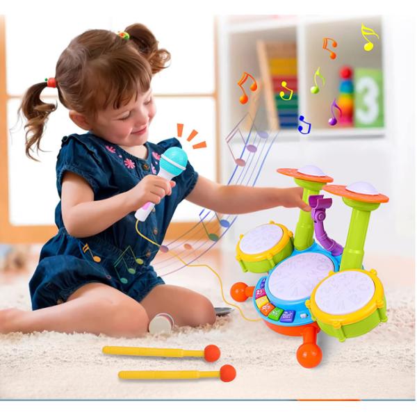 Colorful Children's Musical Instruments Drum Set Baby Toys for Kids' Musical Learning