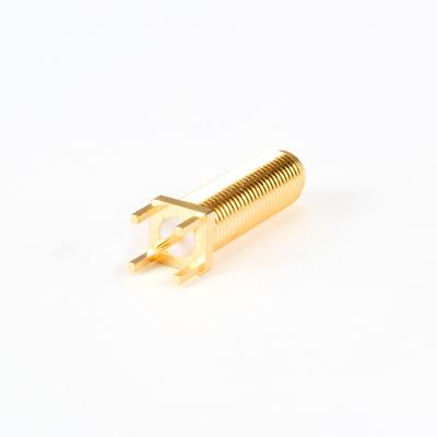 Brass Gold Plating Female PCB Mount RF Connector SMA-KE-125-20.5-2