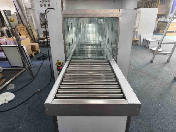 Powered Roller Conveyor Air Shower Pass-Through Box | Cleanroom Transfer System
