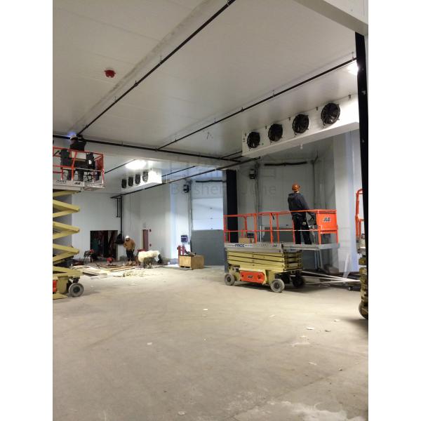 Хранилище холодов логистического склада с сетчатой структурой длинного протяжения и дизайном AutoCAD