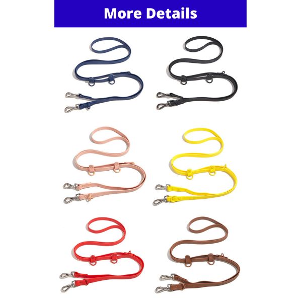 Pet PVC Running Leash Waterproof Durable Comfortable Adjustable 2-Dog Lead 