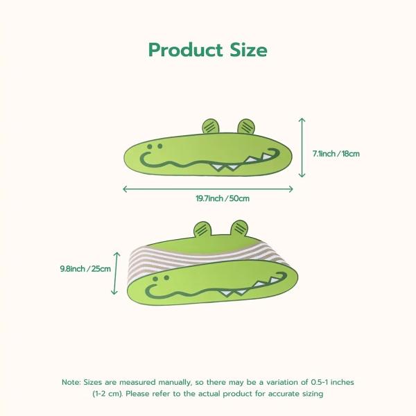 Crocodile Cat Scratch Board - Resistant to Scratching and Non-Slippery - Large Space Cat Scratch Sofa - Ideal Tool for Cat Clawing

