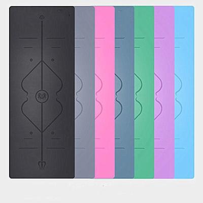 5mm Pu Rubber Yoga Mat Customized Posture Line Natural Rubber Anti Slip and Sweat Absorbing Yoga Mat Tuhao Fitness Yoga