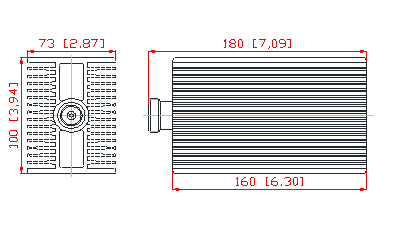 DIN Connecteur féminin DC-3.8GHz Charge factice de 100 Watt