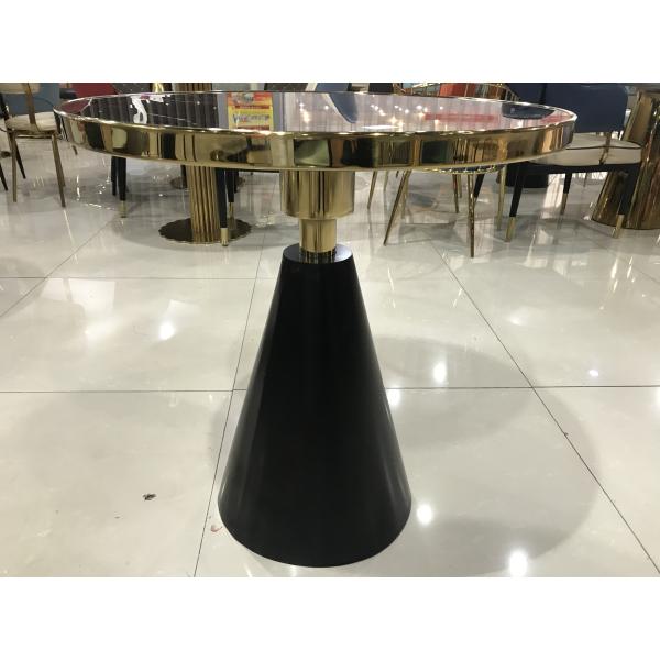 Gold Plated 70cm Stainless Steel Glass Coffee Table