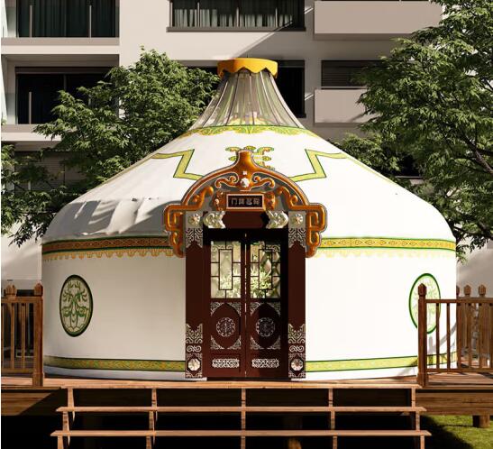 Гостиница Купольная палатка Барбекю Ферма На улице Дождепроницаемая Уплотненная и теплая монгольская юрта