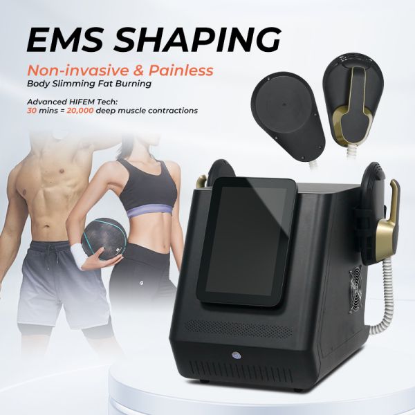 Non-invasive EMS slimming machine, for weight loss, muscle shaping, and fat burning; with four handles for home and commercial use.