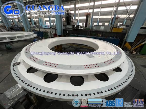 Yaw Base Plate Wind Turbine Castings Spheroidal Graphite Cast Iron EN-GJS-500-7 , QT500-7
