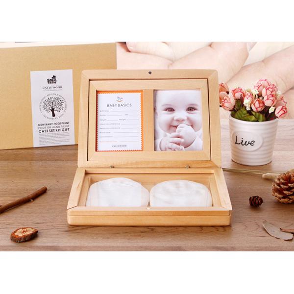 Souvenir Gift Baby keepsake Box , Solid Wood Baby Hand And Footprints Photo Frame