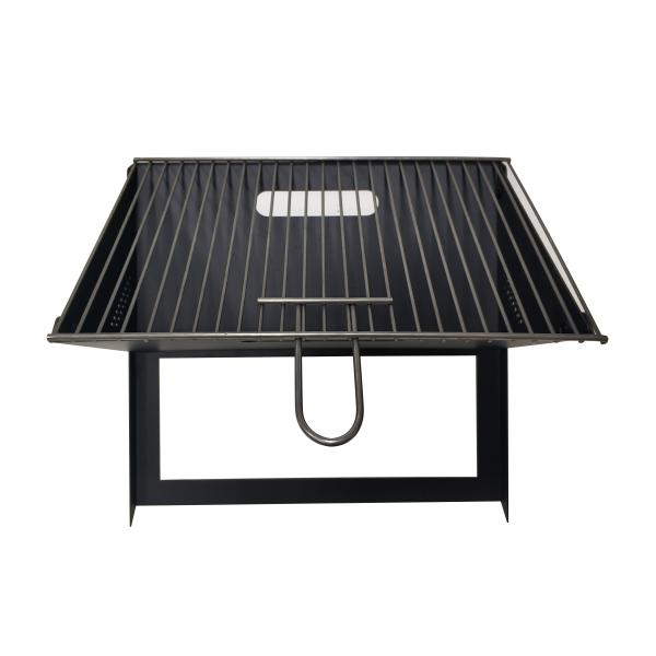 Black Carbon Steel 1.0mm Foldable Charcoal BBQ Grill With Grid