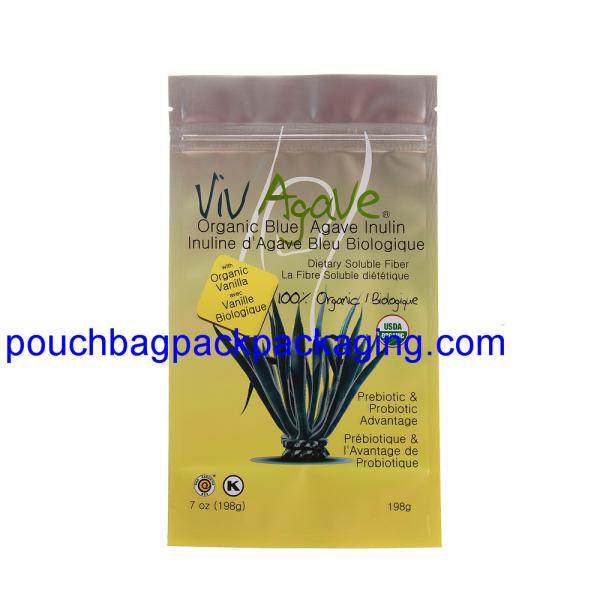 Zip lock aluminium bag, printed aluminium foil pouch bag with zipper