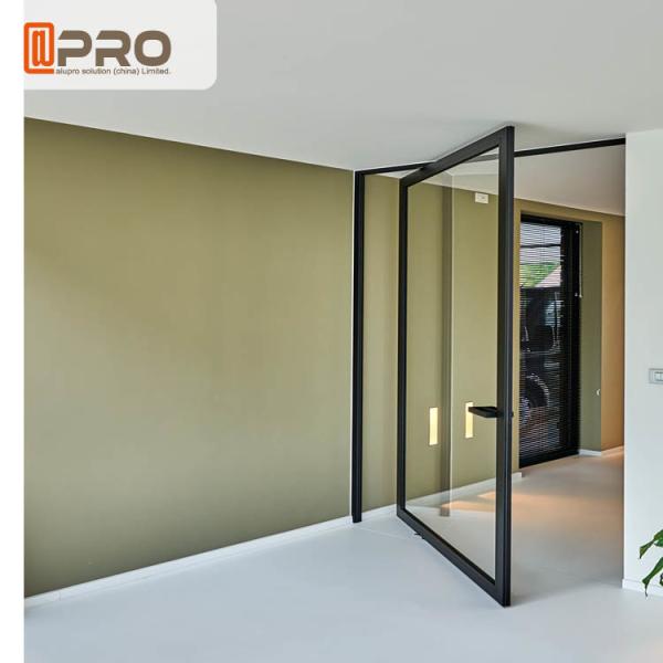 Commercial Aluminum Doors Black Color , Long Life Span Single Pivot Door hinge pivot door double pivot door pivot hinge