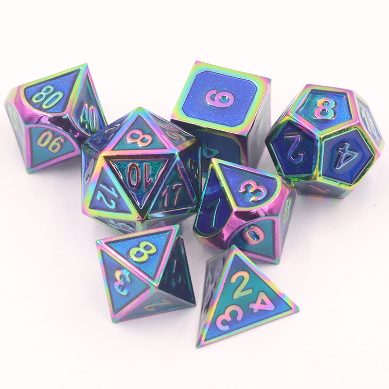 Customized Logo Zinc Alloy Metal Dice Set 16mm-20mm Polyhedral Game Dice for RPGs