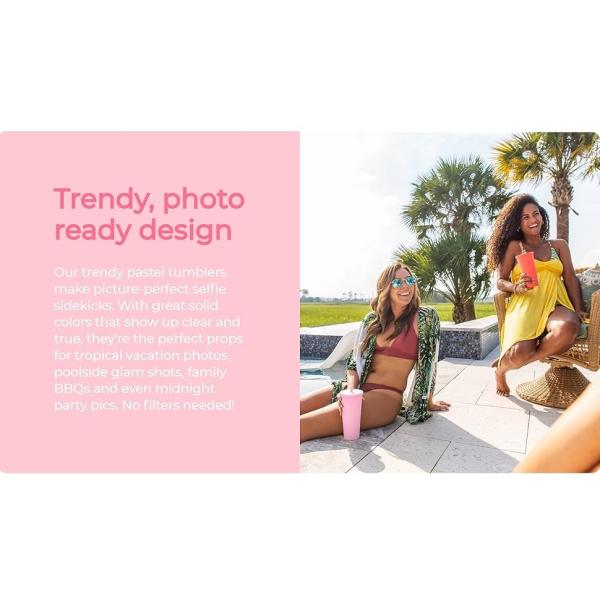 22 Ounces Colorful Iced Coffee Travel Mug With Straw Personalized Plastic Tumblers For Parties Birthdays Leak Proof Splash Proof And Easy To Clean