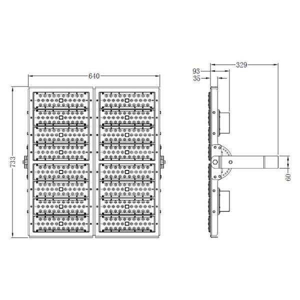 IP66 waterproof LED Flood light 1000W for outdoor lighting fixture.