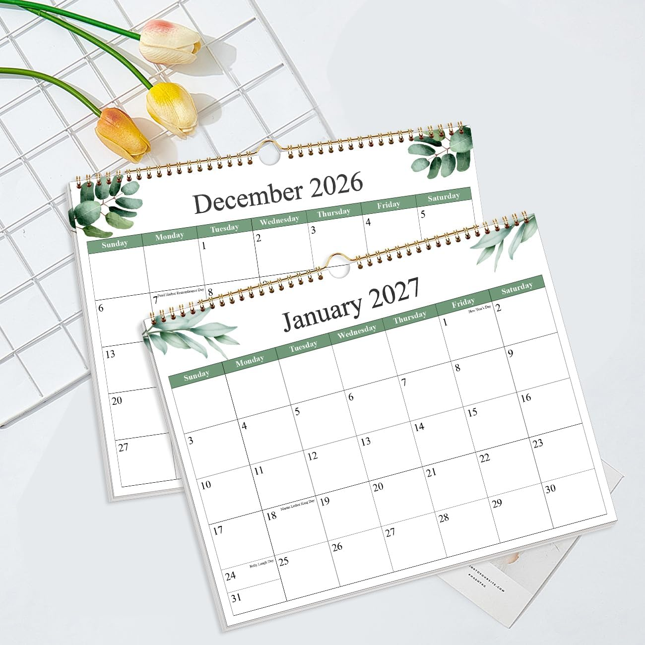 Monthly Hanging Wall Calendars With Twin Wire Binding For Home And Office