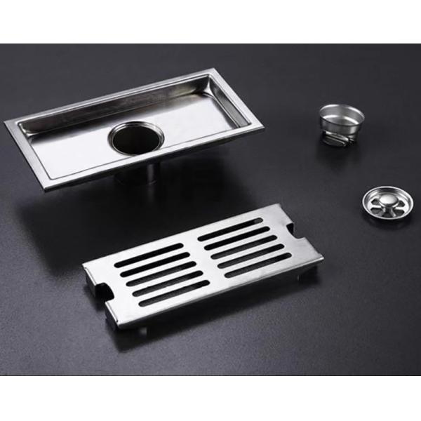 Brush Polishing Floor Drain SS 304 Linear Rectangular Shape For Bathrooms